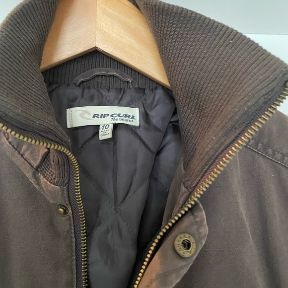 Rip Curl Taupe/Brown Casual Bomber Jkt Sz 10 - Picture 2 of 8
